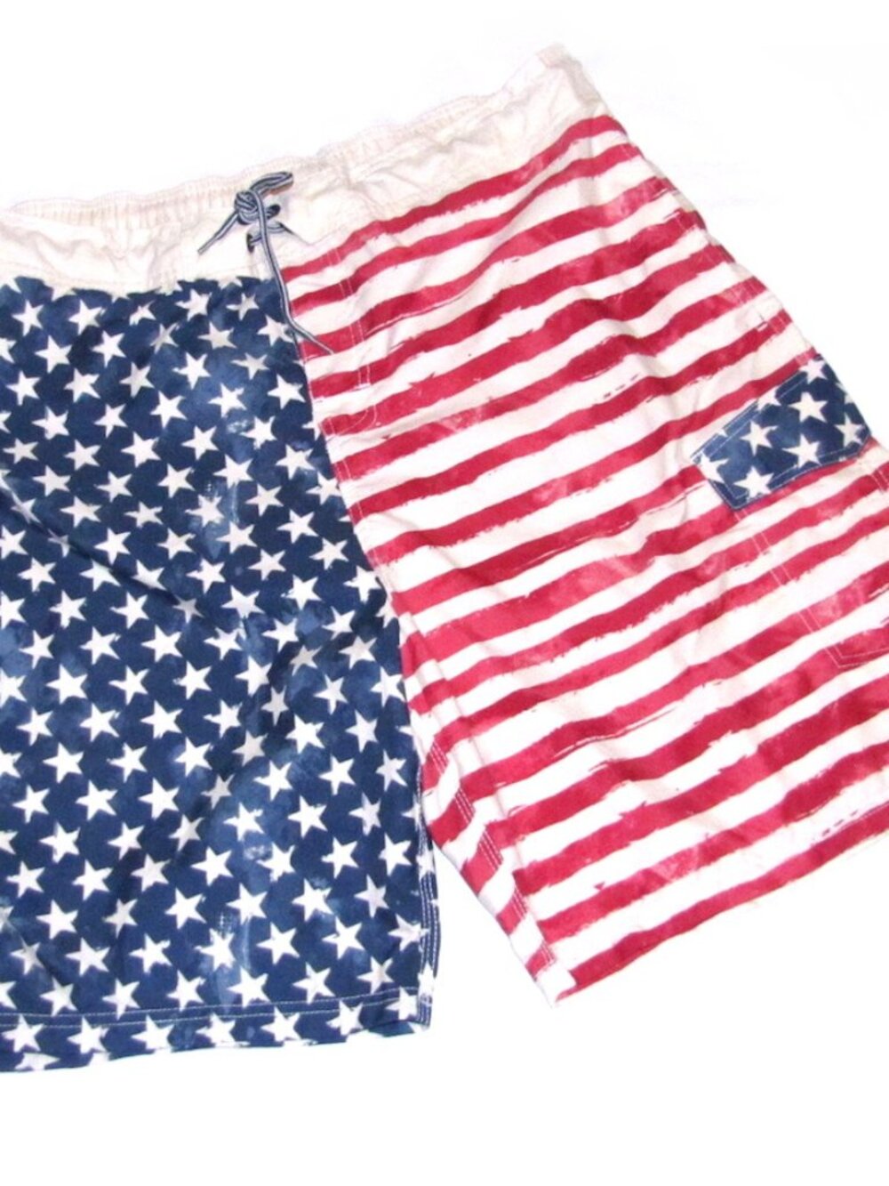 Harrahs USA Flag Men's Board Shorts 3XL White Stars Blue Red Stripes Swim Trunks